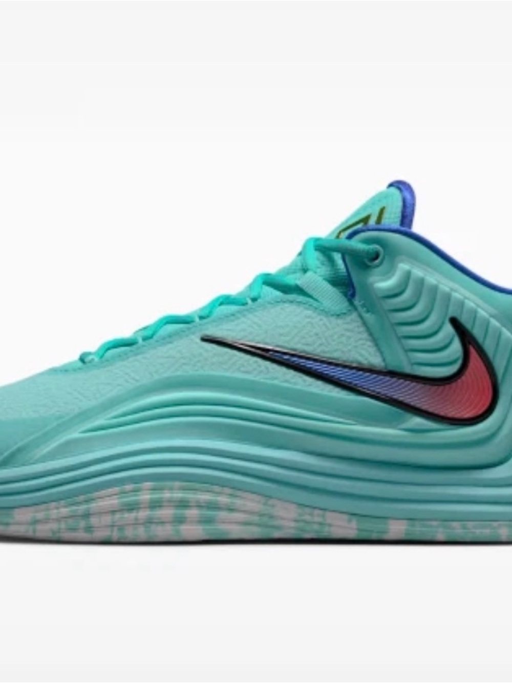 Nike Aqua/Turquoise Basketball Shoe with Gradient Swoosh
